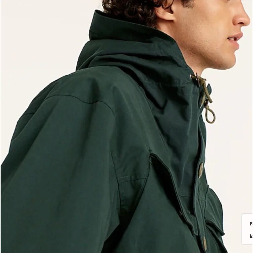 J. Crew Cotton-Nylon Survey Parka Green BE364 Mens Size L - Picture 2 of 14
